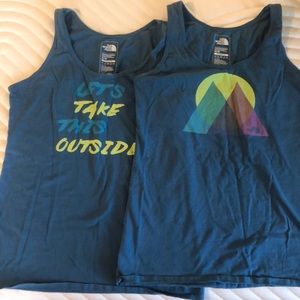 Two North Face tank tops